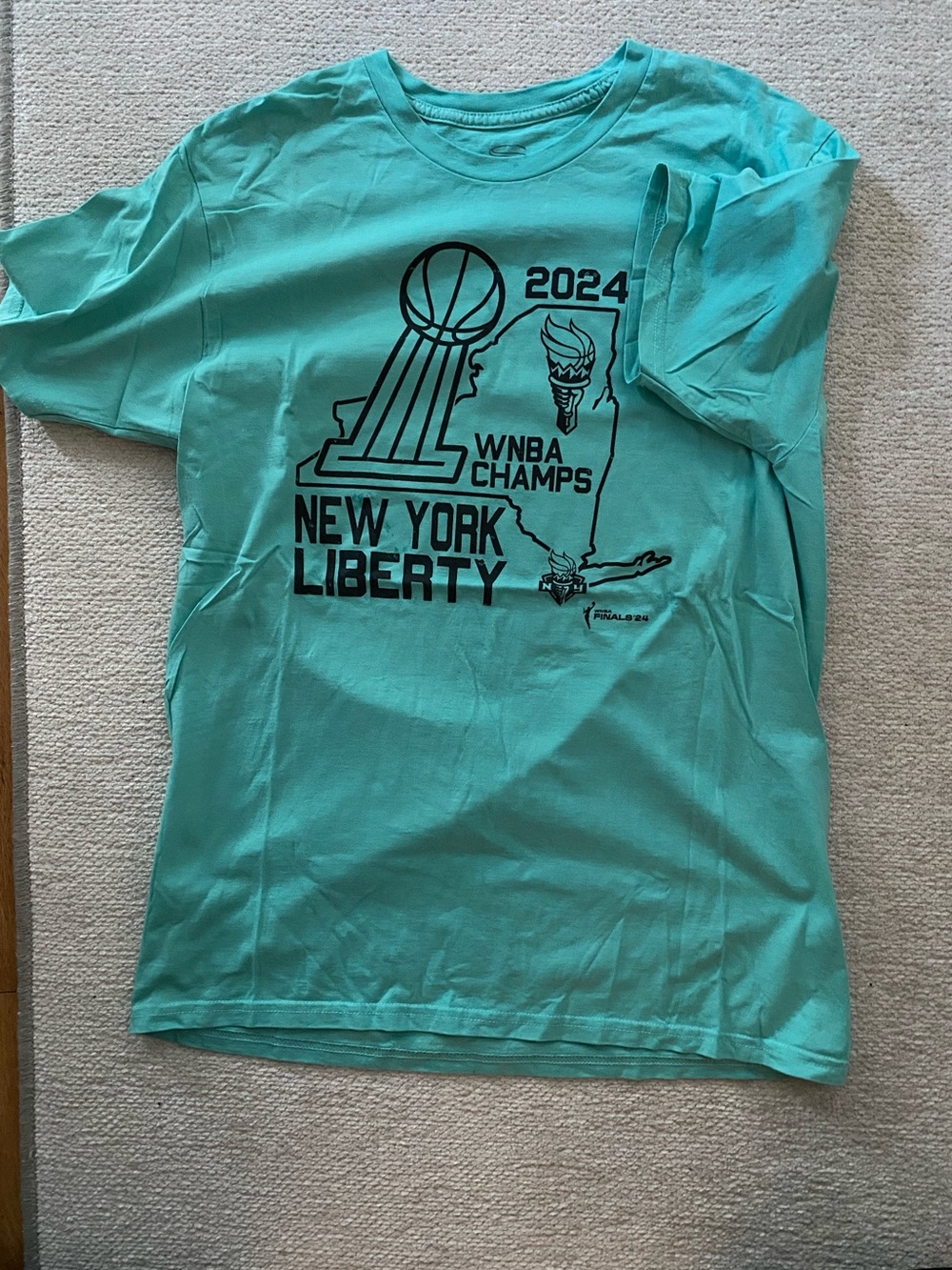 New York Liberty 2024 WNBA Champs Men's Tee - Teal
